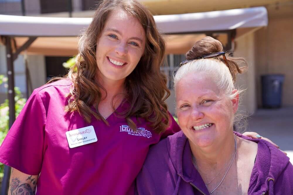 Smiling Caregiver and Resident